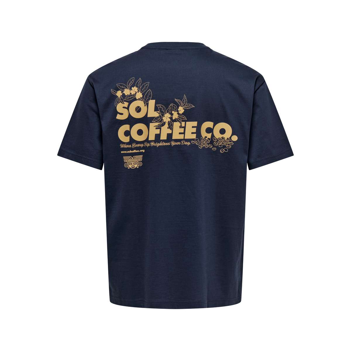 ONLY & SONS MENS RELAXED FIT COTTON FRED LIFE FOODIE SS TEE BLUE 